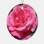 Roze rozenversiering keramisch ornament (Links)