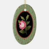 Roze rozenversiering keramisch ornament (Rechts)