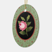 Roze rozenversiering keramisch ornament (Links)