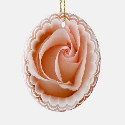 Roze rozenversiering keramisch ornament (Rechts)