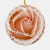 Roze rozenversiering keramisch ornament (Voorkant)