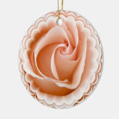 Roze rozenversiering keramisch ornament (Links)