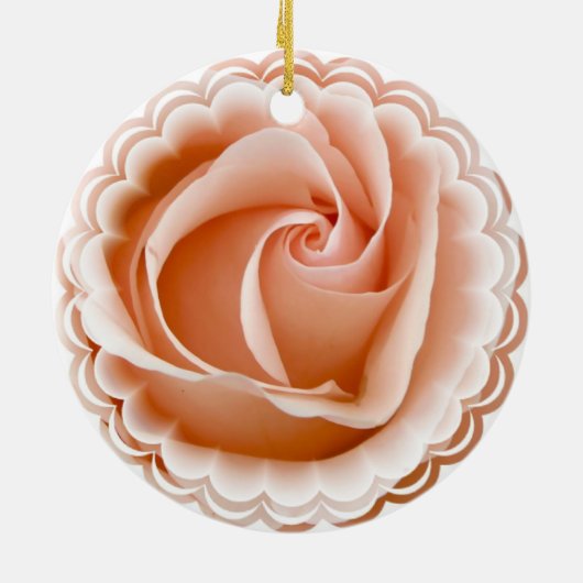 Roze rozenversiering keramisch ornament (Achterkant)
