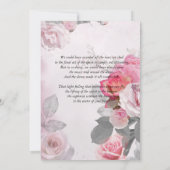 Roze rozenviering van het leven begrafenis kaart (Achterkant)