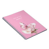 Roze Rozenvlinder Notitieboek (Rechterzijde)