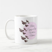 Roze rozenvlinders koffiemok (Links)