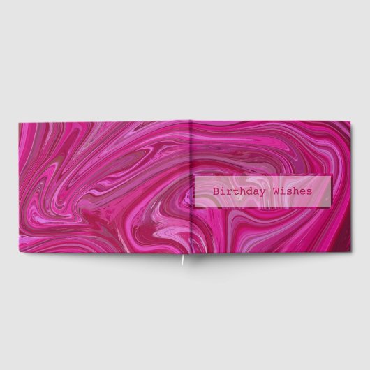 Roze rozenzwirls gastenboek (Volledig)