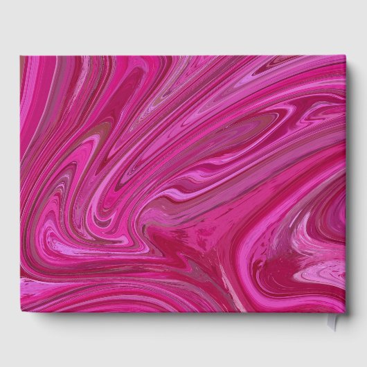 Roze rozenzwirls gastenboek (Achterkant)