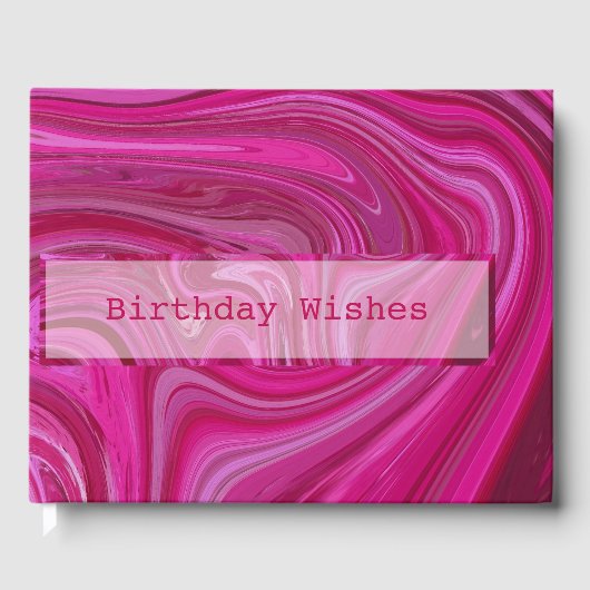 Roze rozenzwirls gastenboek (Voorkant)