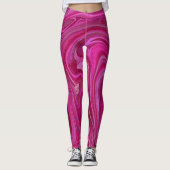 Roze rozenzwirls leggings (Voorkant)