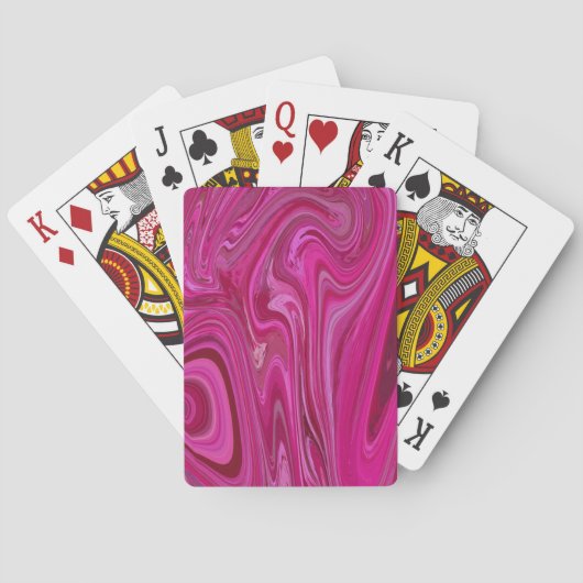 Roze rozenzwirls pokerkaarten (Achterkant)