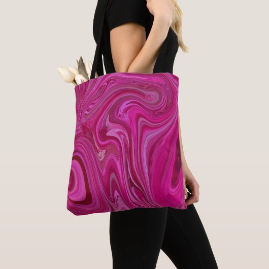 Roze rozenzwirls tote bag (Dichtbij)