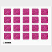 Roze rozenzwirls vierkante sticker (Vel)