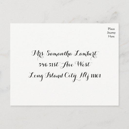 ROZE RSVP BLOEMEN KERSENBLOESEMS BRUILOFT BLOEMEN UITNODIGING BRIEFKAART (Achterkant)