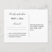 Roze RSVP-Briefkaarten met een goudoliefinslag Uitnodiging Briefkaart (Achterkant)