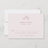 Roze RSVP kaart met bloemen (Voorkant)