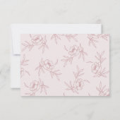 Roze RSVP kaart met bloemen (Achterkant)