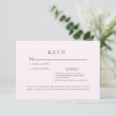 Roze RSVP-kaart met Timless Wedding RSVP Kaartje (Staand voorkant)