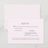 Roze RSVP-kaart met Timless Wedding RSVP Kaartje (Voorkant / Achterkant)