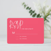 Roze RSVP-kaart RSVP Kaartje (Staand voorkant)
