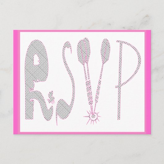 Roze RSVP-kaart Uitnodiging Briefkaart (Voorkant)