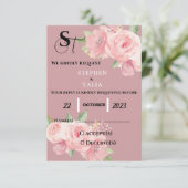 Roze RSVP Kaartje (Staand voorkant)