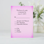 Roze RSVP met Menu (Staand voorkant)