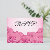  roze RSVP-reactiekaart voor weduwschap met RSVP (Staand voorkant)
