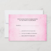  roze RSVP-reactiekaart voor weduwschap met RSVP (Achterkant)