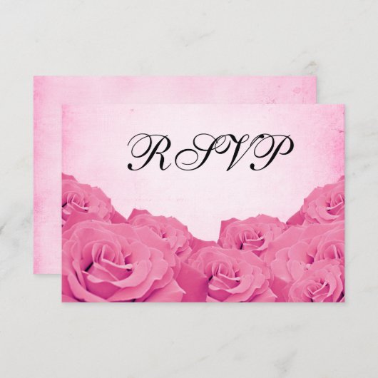  roze RSVP-reactiekaart voor weduwschap met RSVP (Voorkant / Achterkant)