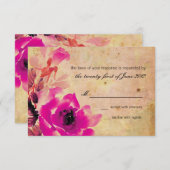  roze RSVP-respons Kaart (Voorkant / Achterkant)