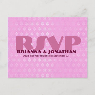 Roze RSVP Wedding Response Briefkaart