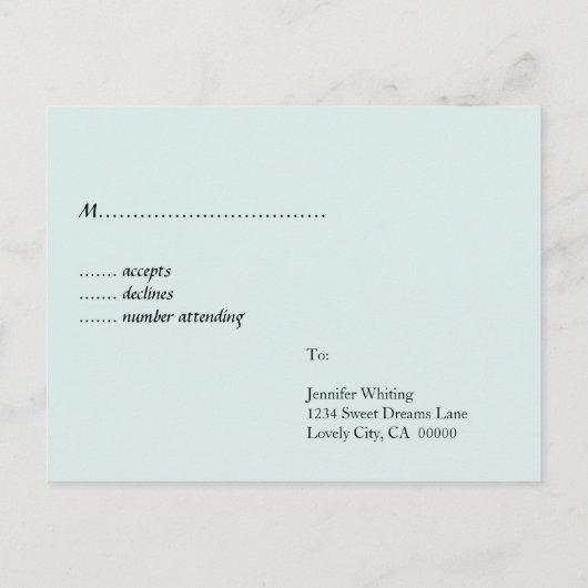 Roze RSVP Wedding Response Briefkaart (Achterkant)