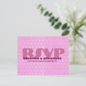 Roze RSVP Wedding Response Briefkaart (Staand voorkant)