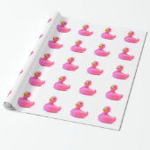 Roze Rubber Duck Cadeaupapier (Uitgerold)