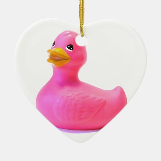 Roze Rubber Duck Keramisch Ornament (Voorkant)