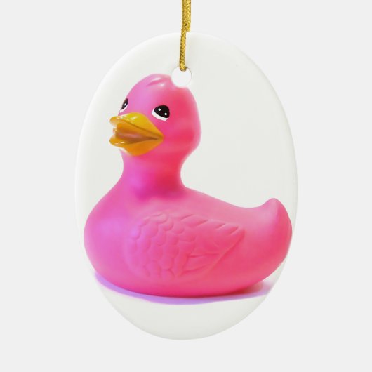 Roze Rubber Duck Keramisch Ornament (Voorkant)