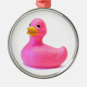 Roze Rubber Duck Metalen Ornament