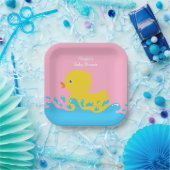 Roze Rubber Duck Polka Dot Baby shower Bord (Feest)