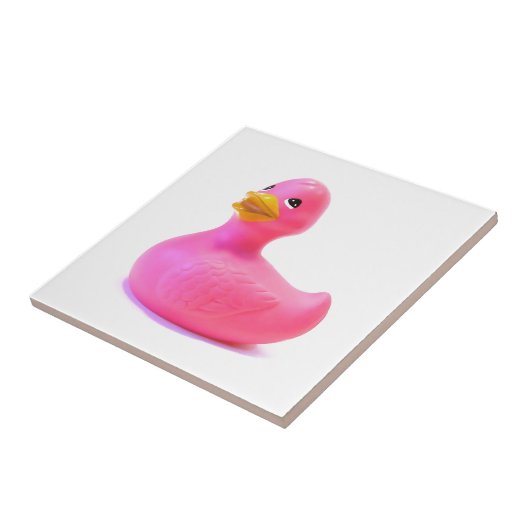 Roze Rubber Duck Tegeltje (Zijkant)