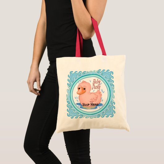 Roze Rubber Duck Tote Bag (Voorkant (product))