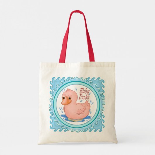 Roze Rubber Duck Tote Bag (Achterkant)