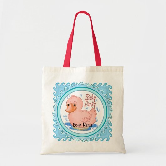 Roze Rubber Duck Tote Bag (Voorkant)