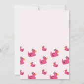Roze Rubber Eend Baby Meisje Douche Kaart (Achterkant)