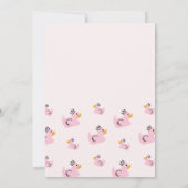 Roze Rubber Eend Baby Meisje Douche Kaart (Achterkant)