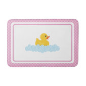 Roze Rubber Eend Badmat | Schattigee Ducky en Bubb (Voorkant)