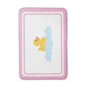 Roze Rubber Eend Badmat | Schattigee Ducky en Bubb (Voorkant Verticaal)