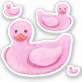 Roze Rubber Eenden Sticker (Voorkant)
