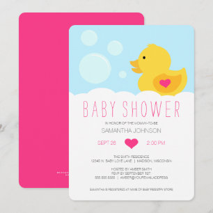 Roze Rubber Eendje Baby Shower Uitnodiging voor Me