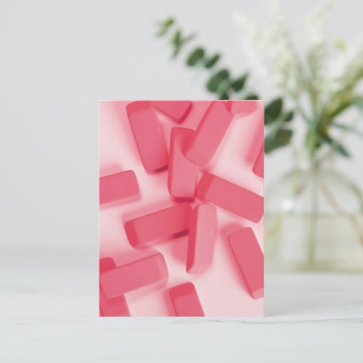 Roze rubber gumpers briefkaart (Staand voorkant)